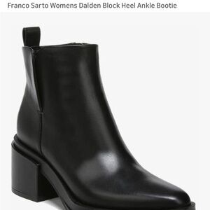 Franco Sarto Women's Black Dalden Block Heel Ankle Bootie size 10
